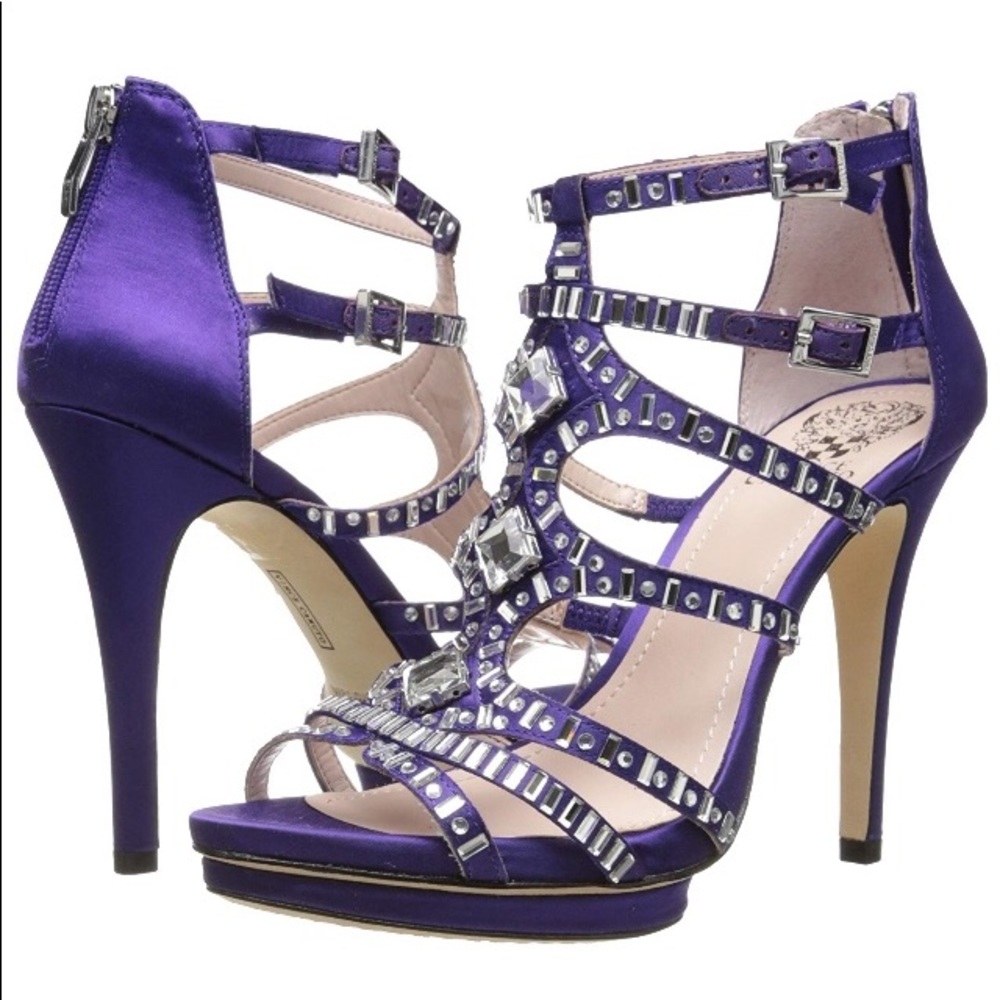 🤩Vince Camuto Satin Heels -Dark Purple 😍